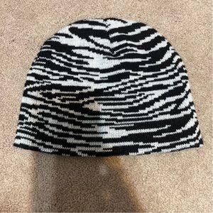 zebra print beanie